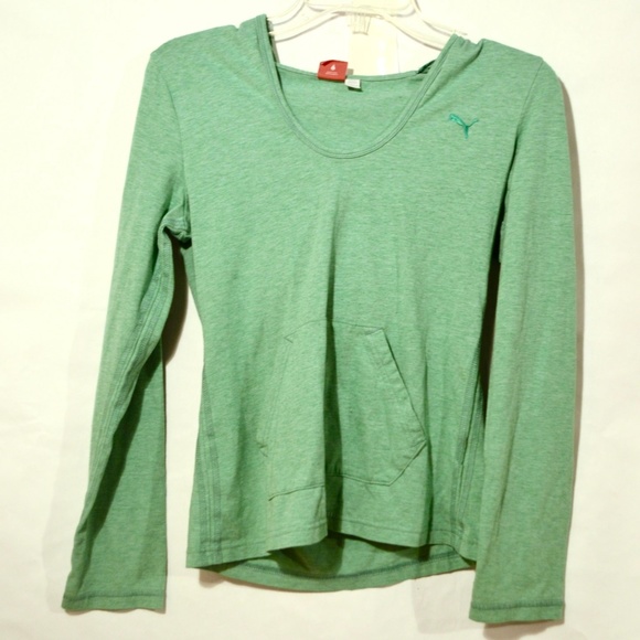 Puma Other - PUMA Green Small Girls Kids Long Sleeve Hoodie Tee